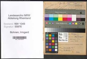 Entnazifizierung Irmgard Bohnen , geb. 04.07.1910 ()