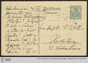 Karte von Aby Moritz Warburg an Franz Boll