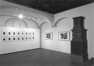 Dresden. Ausstellung "Barry Le Van - Zeichnungen von 1967-1996" im Kupferstich-Kabinett, 29.1.27.3.1998. Raumaufnahme