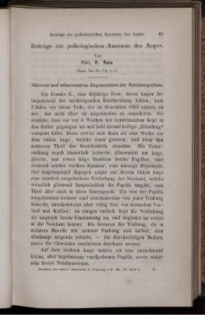 Beiträge zur pathologischen Anatomie des Auges.