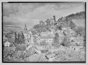 Blick über den Schießhausweg zum Kittsteintor, Hofhaltung, Burg und Stiftskirche