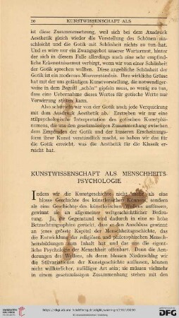 Kunstwissenschaft als Menschheitspsychologe