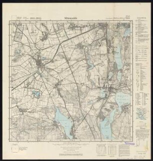 Messtischblatt [3747] = 2044 : Mittenwalde, 1938 : Messtischblatt [3747] = 2044 : Mittenwalde. - Hrsg. 1903, bericht. 1933, einzelne Nachtr. 1938, redakt. Änd. [19]38. - [Berlin] : Reichsamt für Landesaufnahme, 1938. - 1 Kt. : zweifarbig.