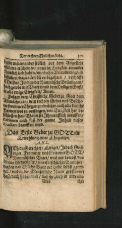 Das Erste Gebet zu Gott ...