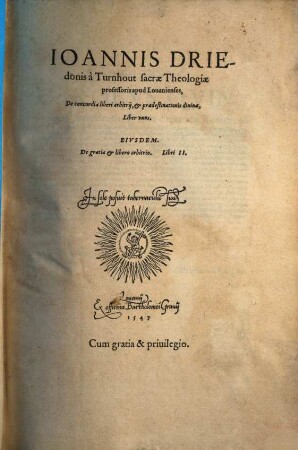 De Concordia liberi arbitrii et praedestinationis divinae : Lib. unus
