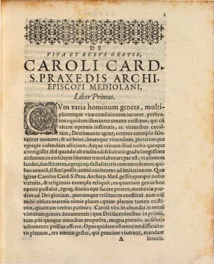 De Vita et rebus gestus Caroli S. R. E. Cardinalis ... Archiepiscopi Mediolani : Libri 7