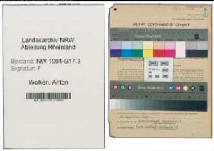 Entnazifizierung Anton Wolken , geb. 15.10.1892 (Angestellter)