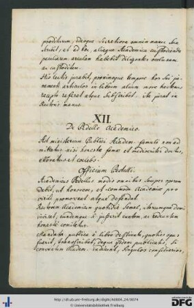 [fol. 36] De pedello academico
