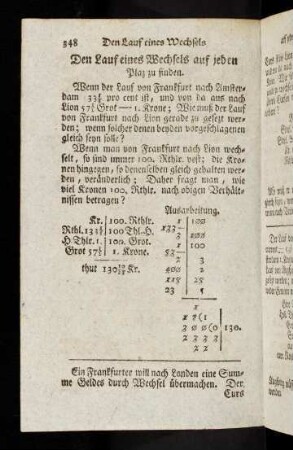 348-349, Den Lauff eines Wechsels auf jeden Plaz zu finden.