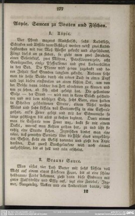 Aspic. Saucen zu Braten und Fischen