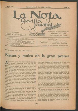 Crónica de la semana : Bienes y males de la gran prensa