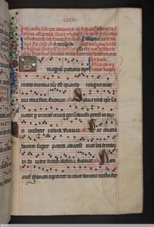 Initiale: Altarmensa und Kreuz