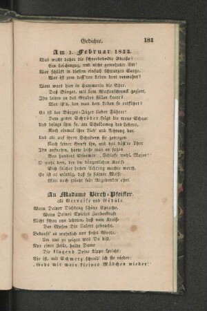 An Madame Birch-Pfeiffer