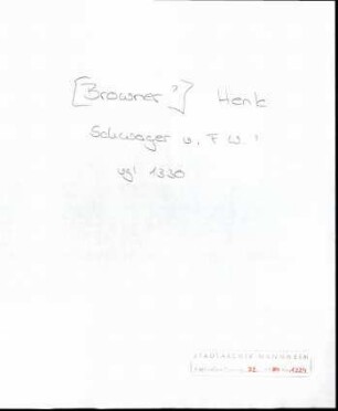 [Brouwer], Henk, [o.O.] an Wichert