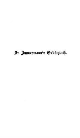 Zu Immermann's Gedächtniß