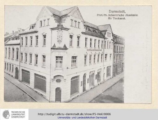 Prof. Ph. Schmitt´sche Akademie für Tonkunst (Ecke Elisabethen- und Zimmerstr.). (6)