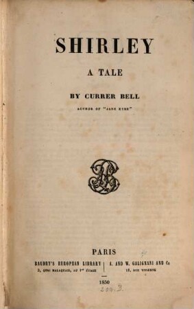 Shirley: a tale