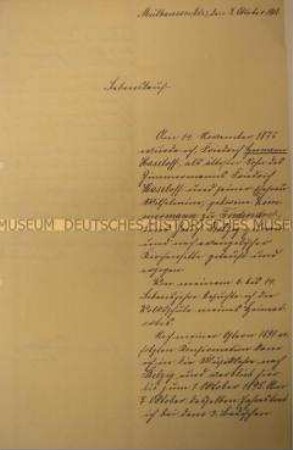 Handschriftlich geschriebener Lebenslauf von Hermann Haseloff; Mülhausen (Elsass), 7. Okt. 1908