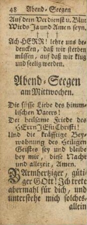 Abend-Seegen am Mittwochen