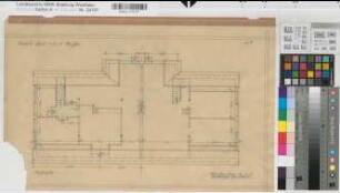 Münster (Münster) Umbau Wohnhäuser Ulrichstraße 3 und 4 Grundriß Dachgeschoß 1924 1 : 50 28,5 x 50,5 Zeichnung Westfälische Heimstätte Wohnungsgesellschaft Münsterland