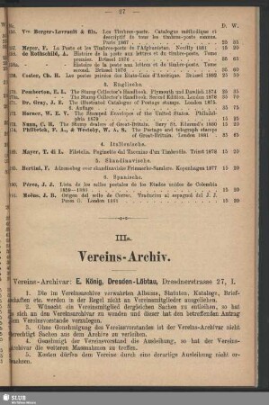 IIIa. Vereins-Archiv