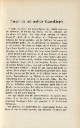 Französische und englische Klassenkämpfe.