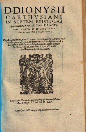In septem epistolas (quas vocant) canonicas, in acta apostolorum et in apocalypsim piae ac eruditae enarrationes ...
