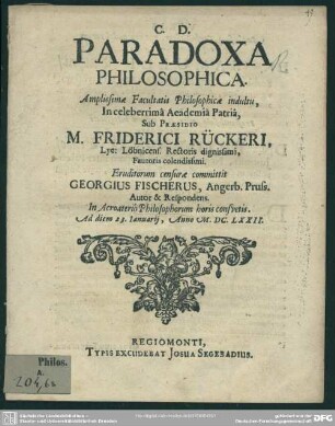 Paradoxa philosophica
