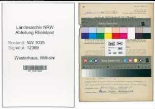 Entnazifizierung Wilhelm Westerhaus , geb. 08.06.1913 (Steiger)