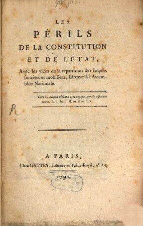 Les perils de la constitution