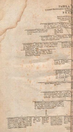 Numero I. Tabvla Genealogica Comitum Hannoniensium vel Montensium, postea Lovaniensium, & randem Ducum Lotharingiae inferioris, sive Brabantiae.