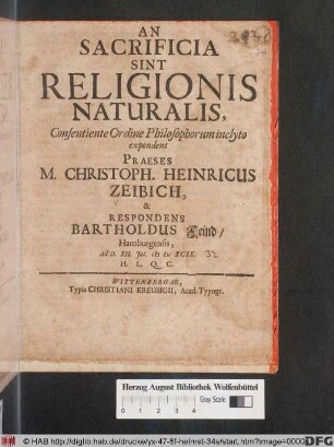 An Sacrificia Sint Religionis Naturalis