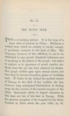 No. 12. The blind seer