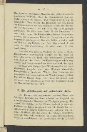 19. Die Dampframme mit umlaufender Kette