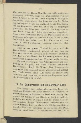 19. Die Dampframme mit umlaufender Kette