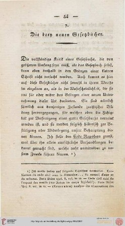 7: Die drey neuen Gesetzbücher