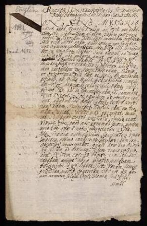 Todesanzeige des Nikolaus Entzlin [Enzlin, gest. nach 1612].