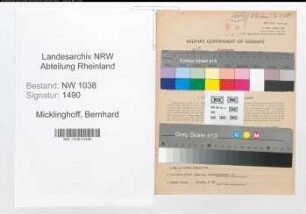 Entnazifizierung Bernhard Micklinghoff , geb. 11.08.1899 (Kaufmann)