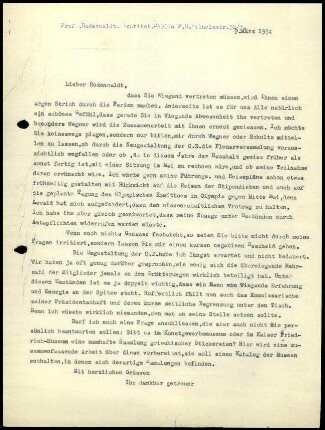 G. Karo an G. Rodenwaldt