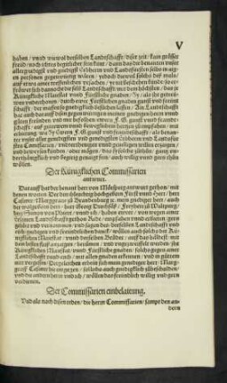 Der Commissarien einbelaitung.