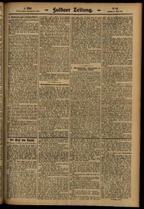 Vierte Ausgabe vom Samstag, den 15. März 1913.