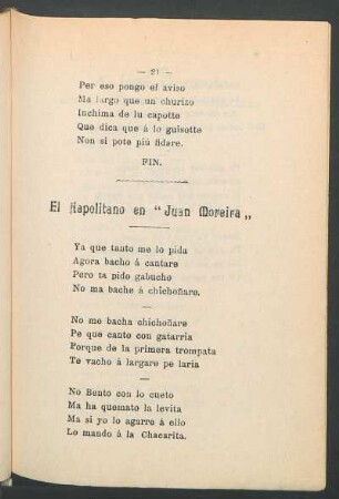 El napolitano en "Juan Moreira"