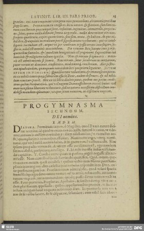 Progymnasma Secundum. Dei nomina