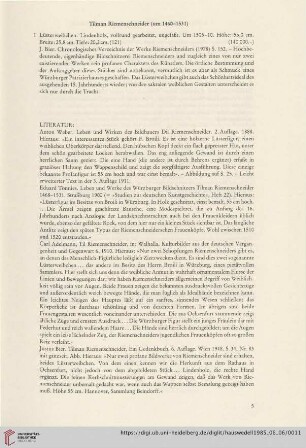 Tilman Riemenschneider (um 1460-1531) (Nr. 1)