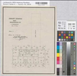 Münster (Münster) Wohnhaus Weselerstraße 257 Blatt 3 Grundriß 1. Obergeschoß 1955 1 : 100 40 x 32 Zeichnung Gemeinnützige Wohnstättengesellschaft Münsterland Wohnungsgesellschaft Münsterland