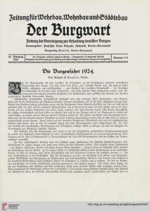 Die Burgenfahrt 1924