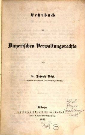 Lehrbuch des bayerischen Verwaltungsrechts