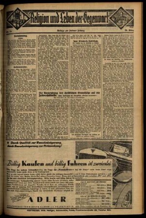 Dritte Ausgabe vom Sonntag, den 29. März 1931.