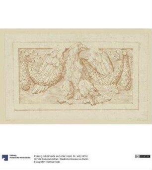 Füllung mit Girlande und Adler