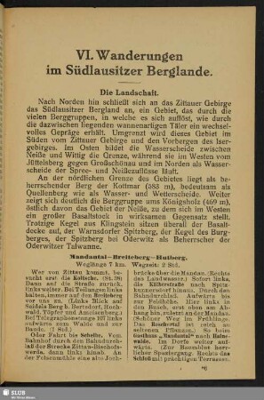 VI. Wanderungen im Südlausitzer Berglande